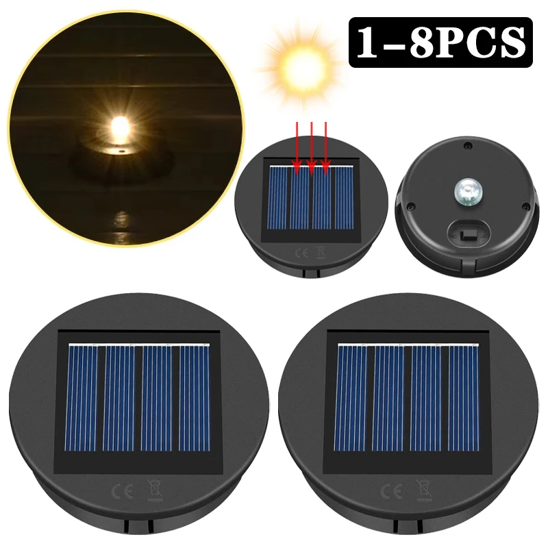 1-8PCS Solar Lantern Replacement Parts Outdoor Hollow Projection Lantern Electronic Accessories Suitable for Outdoor Hanging