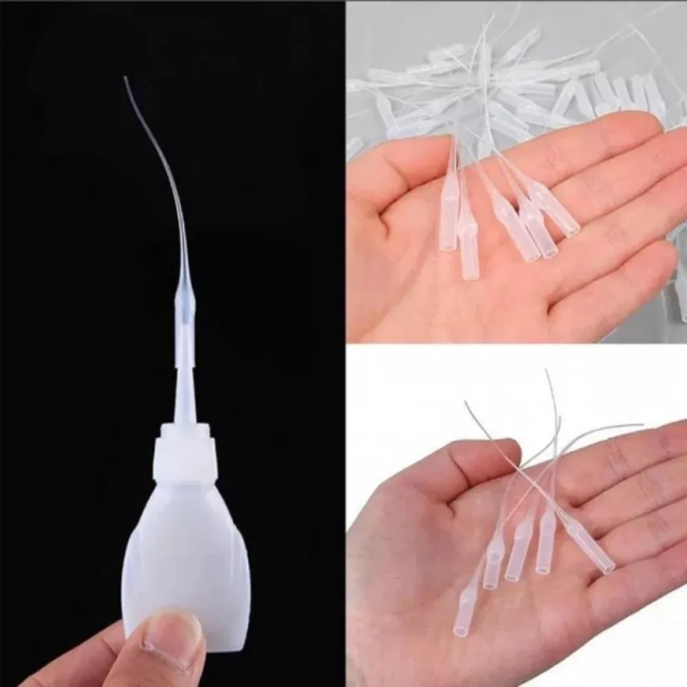 Glue Micro Tip Plastic Glue Bottom Tips Precision Applicator Dropping Tube Nozzle for Glue Extender Precision Applicator Pipette