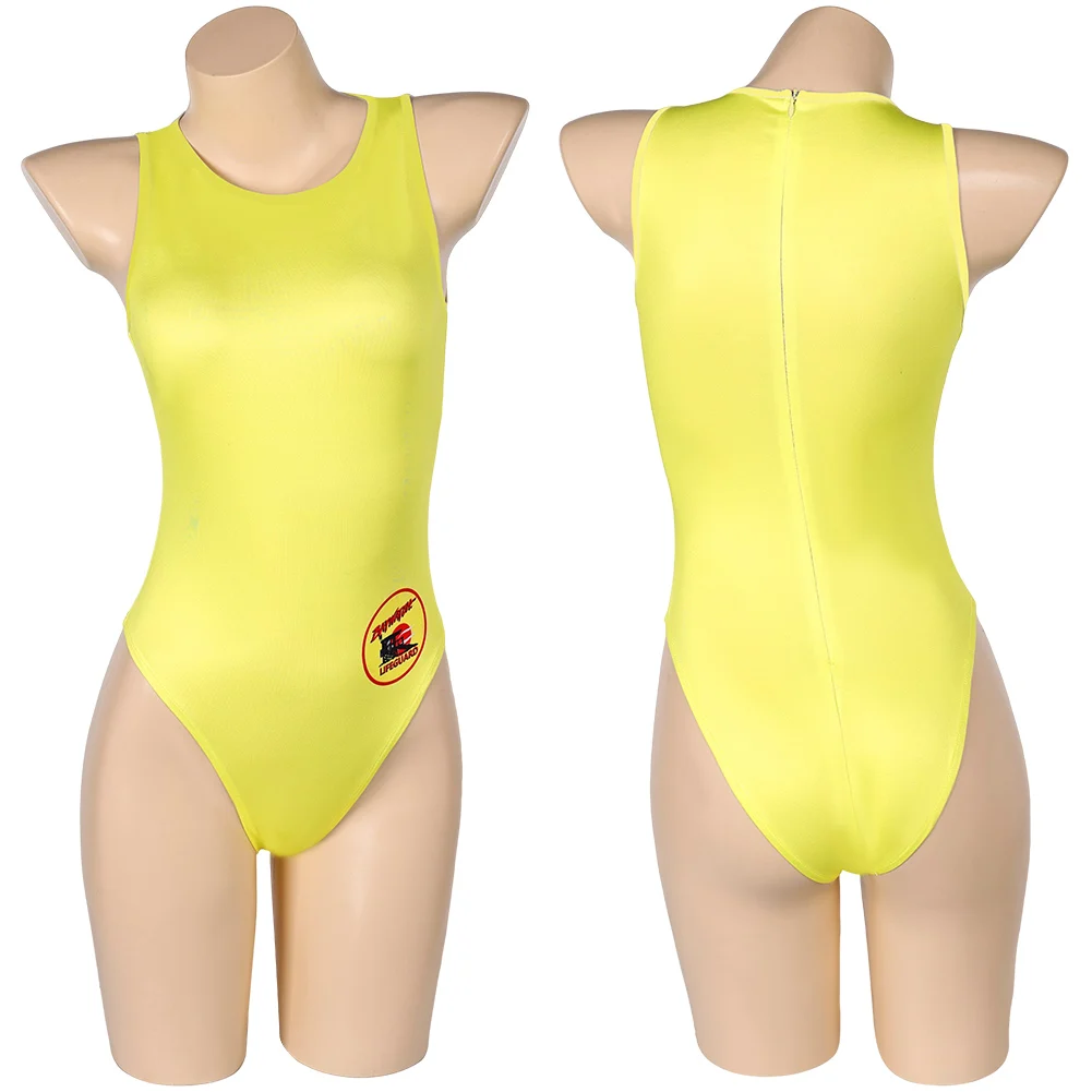 Parker Cosplay Yellow Swimsuit Bikini Jacket Women Fantasy Beach Swimwear Movie Baywatch Jumpsuit Halloween Party Suit Costume