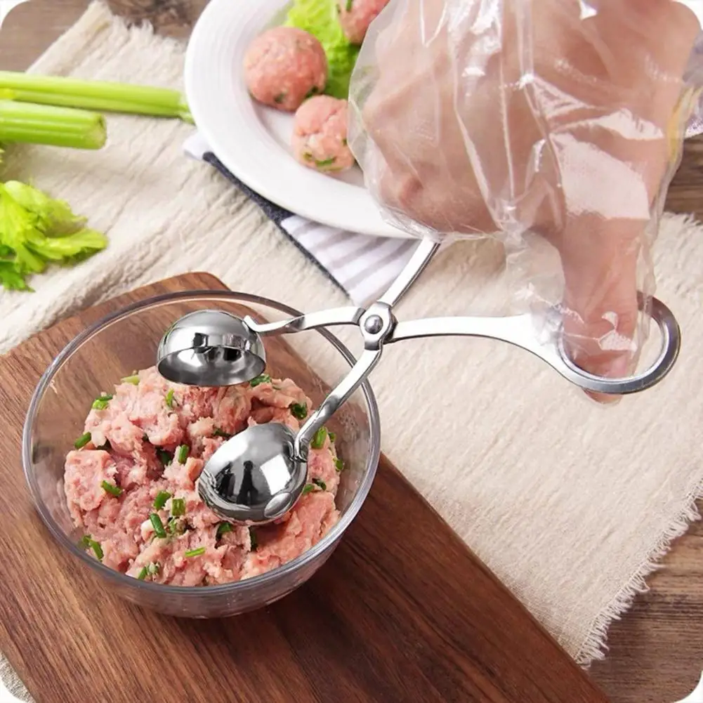 Meatball Press Tool Stainless Steel Meatball Maker Mold Fish Ball Shaping Tool Rice Ball Forming Clip Kitchen Gadget for Pasta