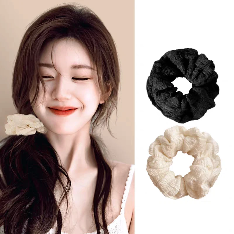 Simple Solid Color Large Intestine Hair Rope for Women Meatball Head Hair Rope Fashion Girl Does Not Damage The Hair Scrunchie