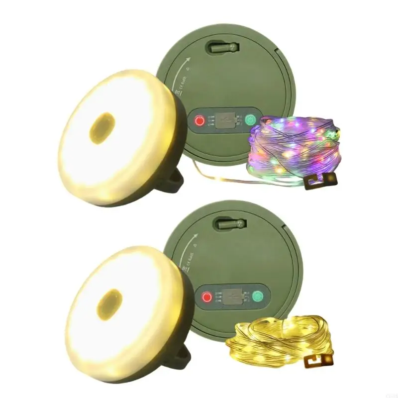 

C63B Rechargeable Camping Light String Portable Rollable Camping Lamp Outdoor Atmospheres Light Decorative Lamp Easy to Use