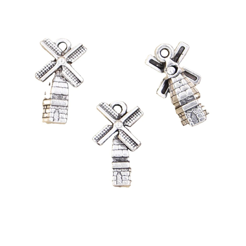 12pcs Charms Windmill Winnower 17x9mm Antique Pendant fit,Vintage Tibetan Silver color,DIY For Handmade Jewelry