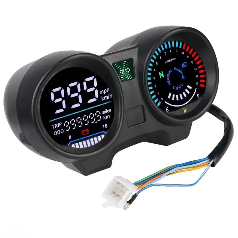 

G7NA 12V Dashboard Instrument Panel Gauge Clear Large Display Accurate Speed & Distance Readings for CG150 Fan 150 Motorcycle
