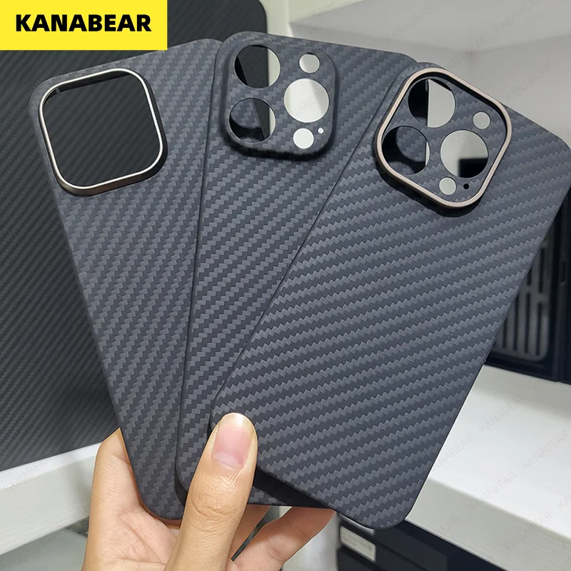 

KANABEAR For iphone 15 Pro max Case Luxury Carbon Fiber Matte Shockproof Bumper Ultra Thin Hard Cover For 15 Pro Case