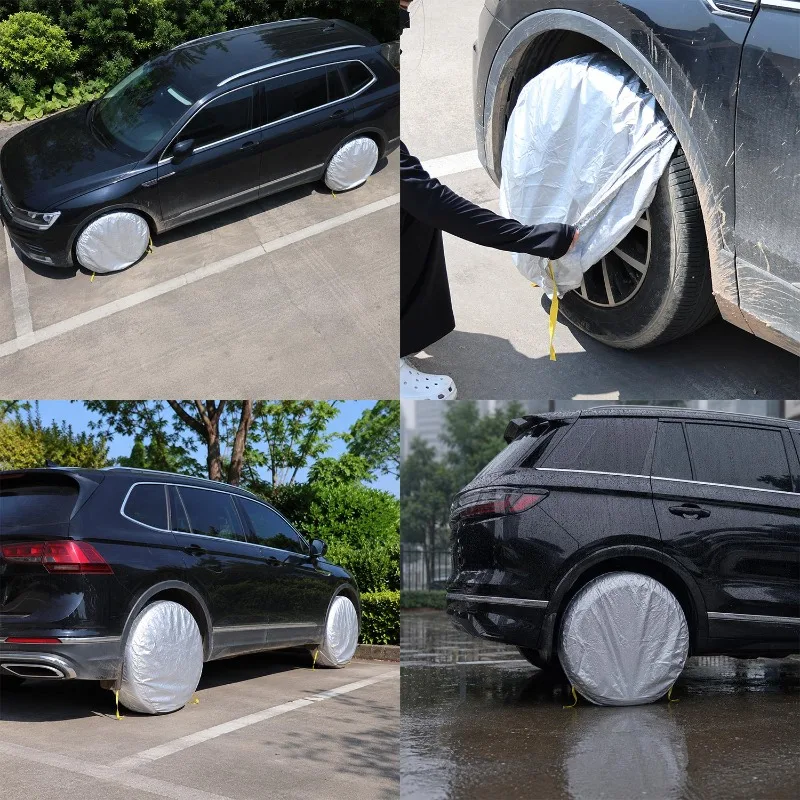 2-4pcs Car Tires Storage Bag Wheel Tire Covers Case Vehicle Wheel Protector For Caravans Truck Car Camper Trailer Wheel Cover view 4