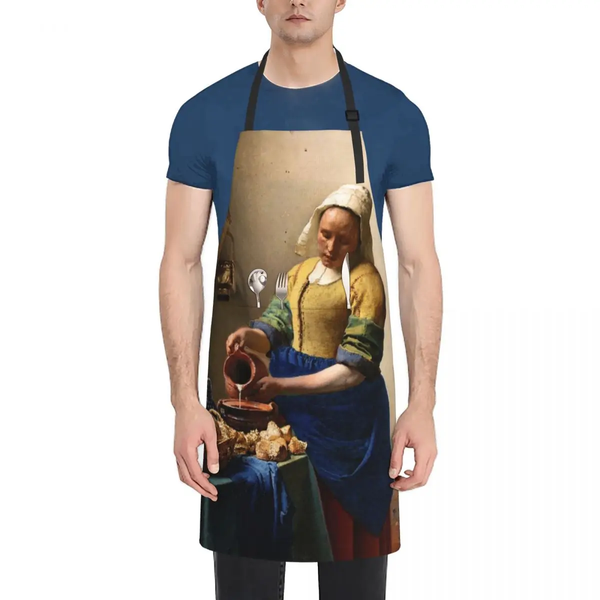 Johannes Vermeer The Milkmaid Apron christmas decoration chefs Trim Cloth Apron