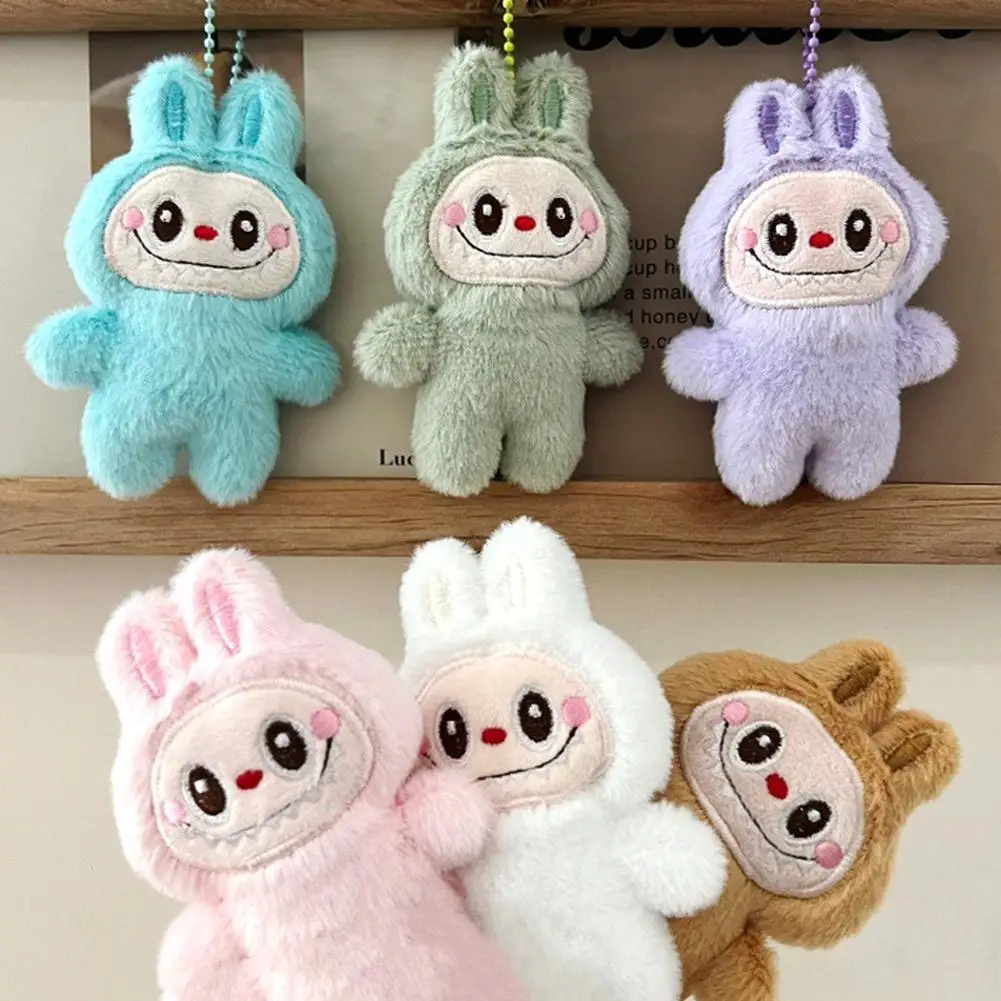 Cute Doll Cartoon Plush Pendant Girly Big Mouth Monster Toy Bag Decoration Keychain Bead Chain Pendant LBB Colorful Creative Gif