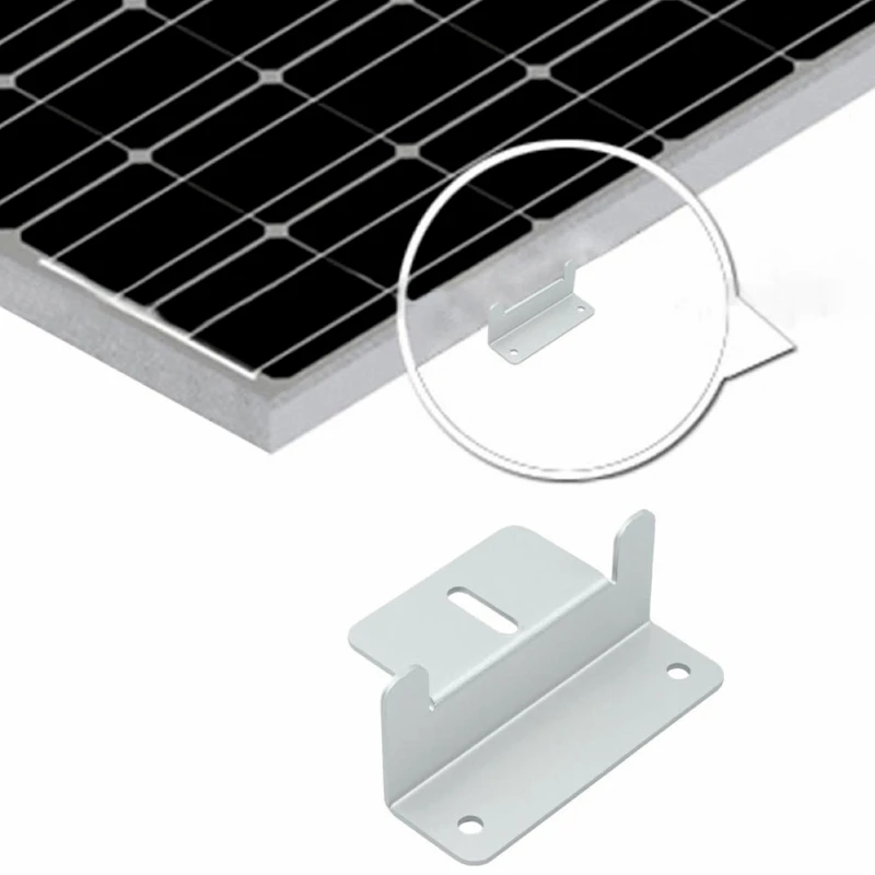 Soporte montaje Panel Solar RV, juego 4 piezas con tuercas y pernos, soporte en forma para Panel fotovoltaico