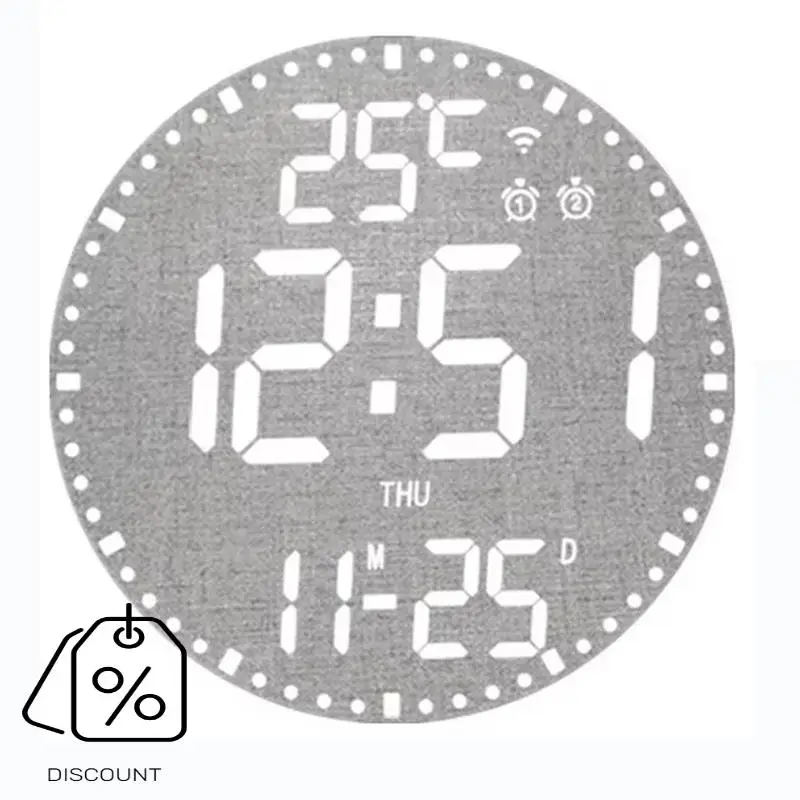 ABKJ-Digital Electronic Clock And Calendar - Colorful Intelligent Wall Hanging Clock For Living Room, Model B