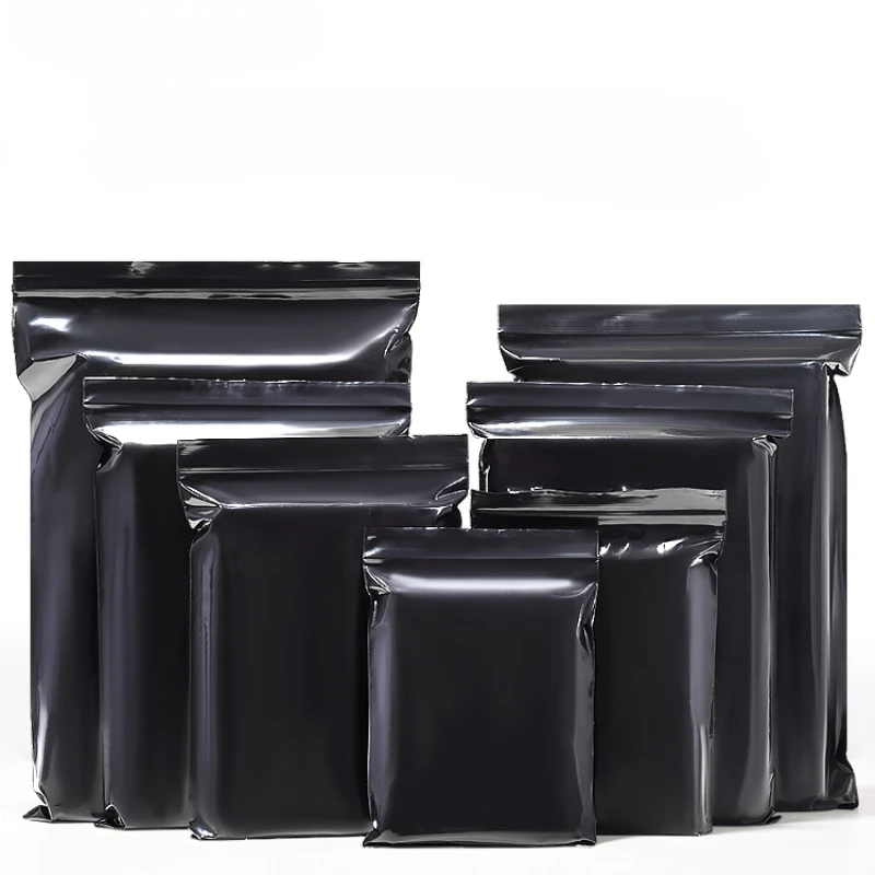 

100pcs Black Self Sealing Plastic Bags for Gift Packaging with Thickened Material