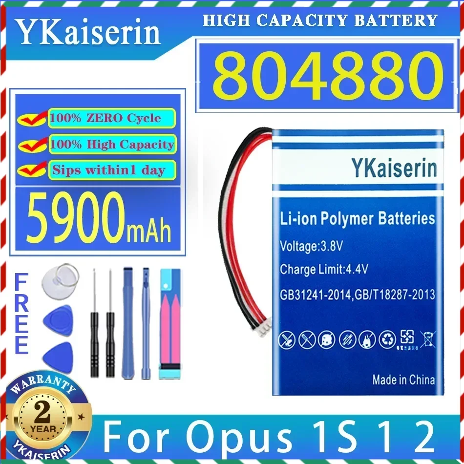 

YKaiserin 5900mAh Replacement Battery 804880 For Opus 1S 1 2 for Opus2 Bateria