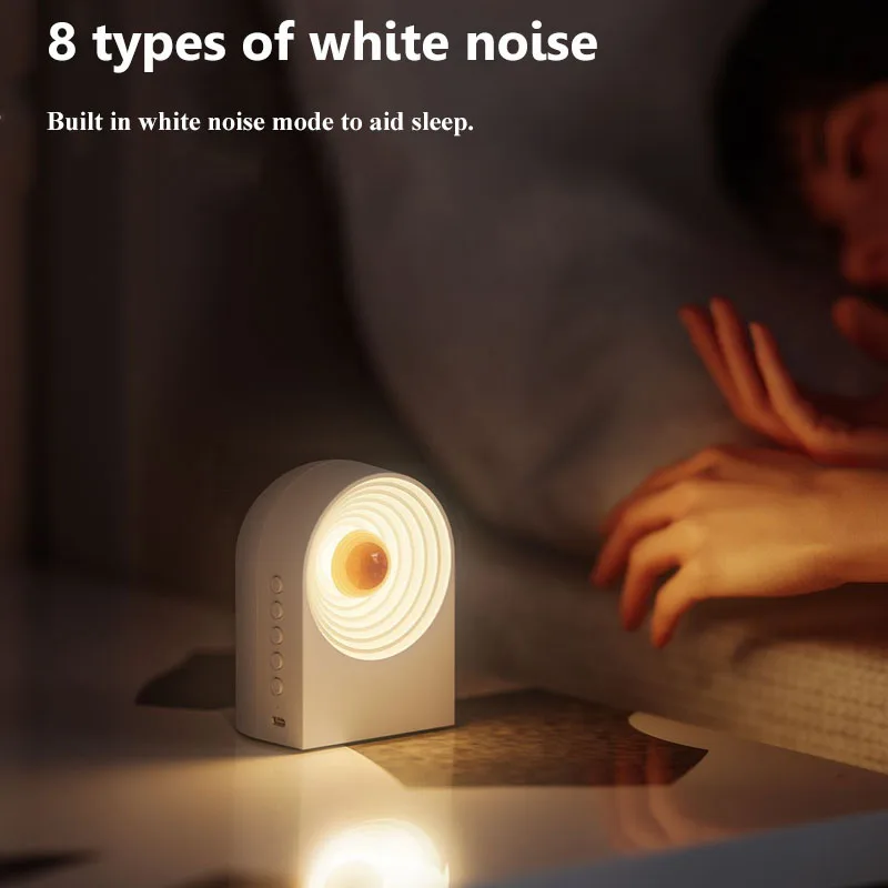 Mini Portable Bluetooth Speaker White Noise Sleep Aid Music Box TWS Stereo Sound MP3 Music Player with Atomosphere Night Light