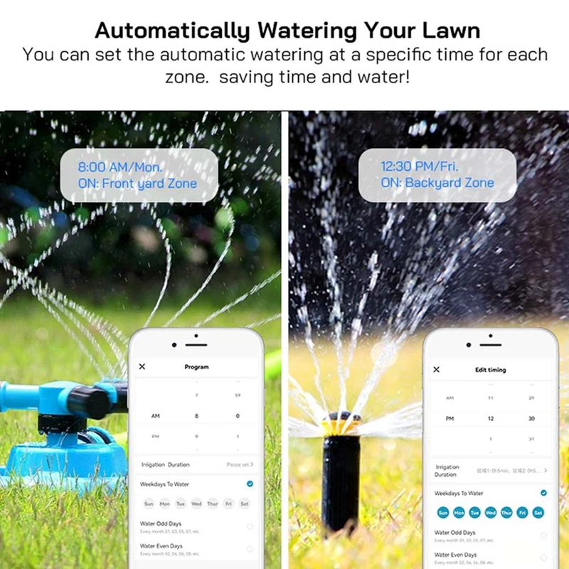 Tuya Wifi Sprinkler Controller Smart Irrigation Timer 8 Zones Automatic Watering Device Weather Aware Fit For Alexa EU Plug