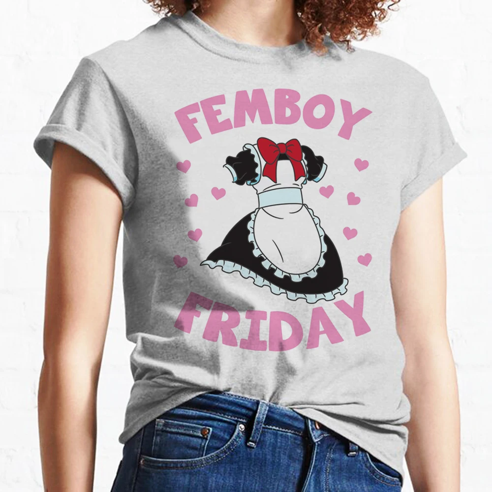 Femboy Tee women anime top female y2k designer 2000s clothing