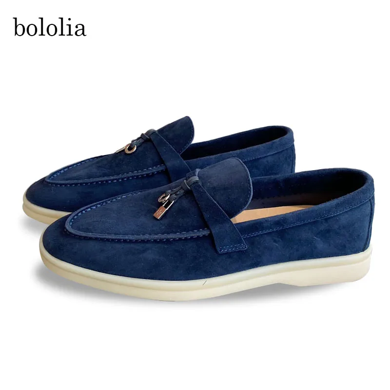 

High Quality genuine leather Women Flat Man Casual Loafer Shoes Fashion Vintage Slip-On Comfortable Lazy Couple's