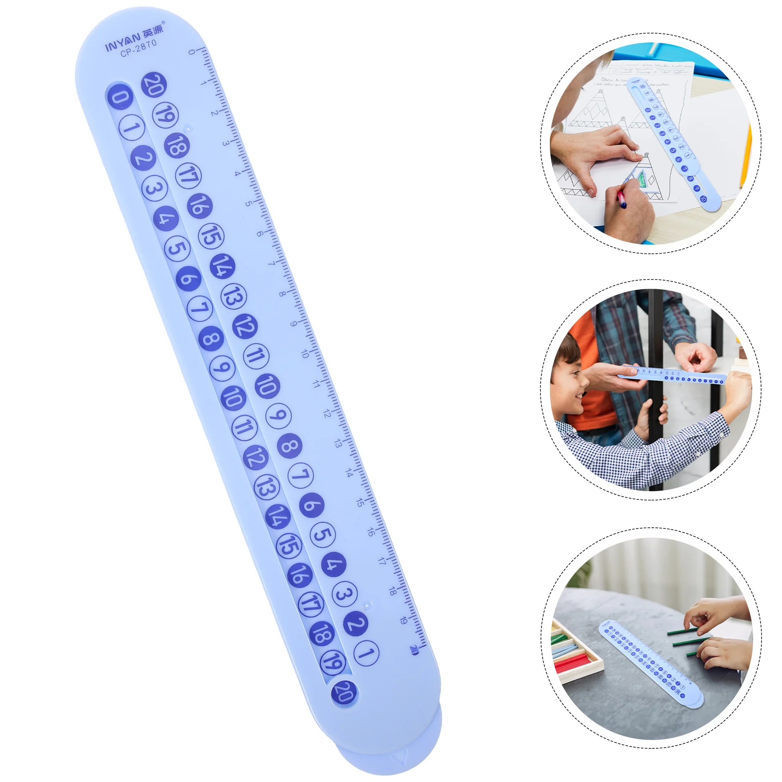 Diapositiva de escala de regla aritmética matemática para entrenar juguetes educativos niño de plástico azul