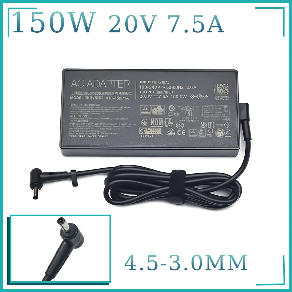 A18-150P1A ADP200075M 20V 7.5A150W 4.5*3.0MM AC Adapter LaptopCharger for Asus TUF GAMING X571L F571G F571L VX60G Notebook Power