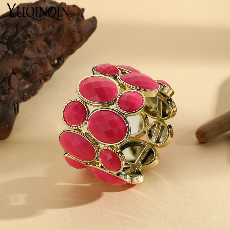 New Bohemian Mother\'s Day Gifts Bangle Bracelets Charm Stretch Multi-layered Wide Bangles for Women Summer Beach Travel Jewelery