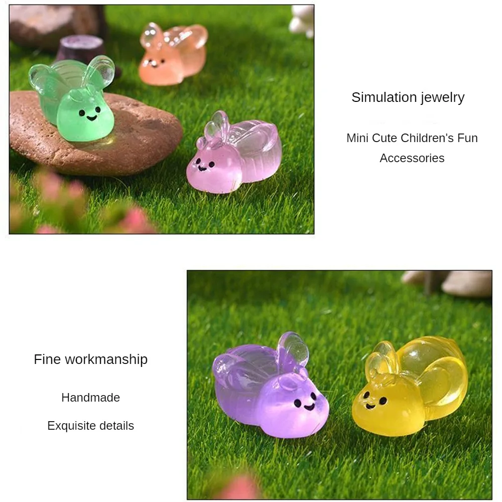 New Luminous Ornaments Cute Little Bee With Wings Spread Micro Landscape Gardening Ornaments Transparent Bee Car Ornaments