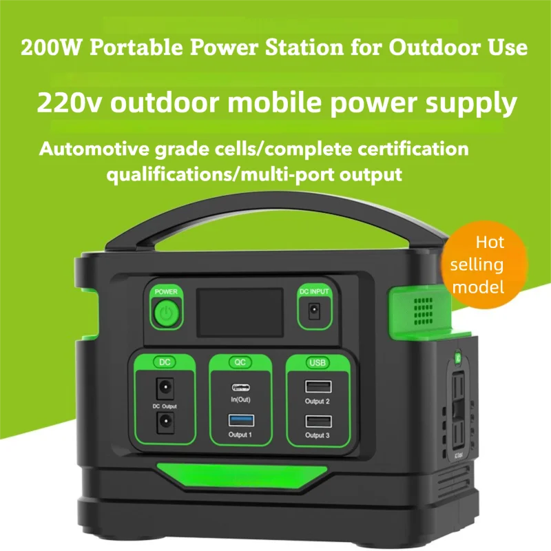 300W 220V Portable Power Station 222Wh Power Bank Solar Generator LiFePO4 Battery Outdoor Camping Backup Power Supply