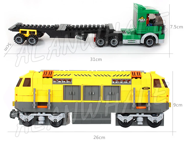 791 stks Stad Treinen Cargo Container Vrachtwagen Kraan Tank Wagon Auto Carrier 25004 Bouwstenen Sets Compatibel Met Model