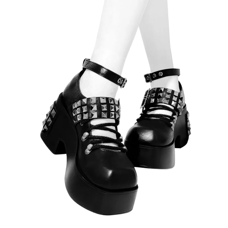 

Gururu оригинальные туфли в стиле панк-субкультура Y2k Spicy Girl на толстой подошве, одиночные туфли в японском ретро-готическом стиле в стиле Лолиты