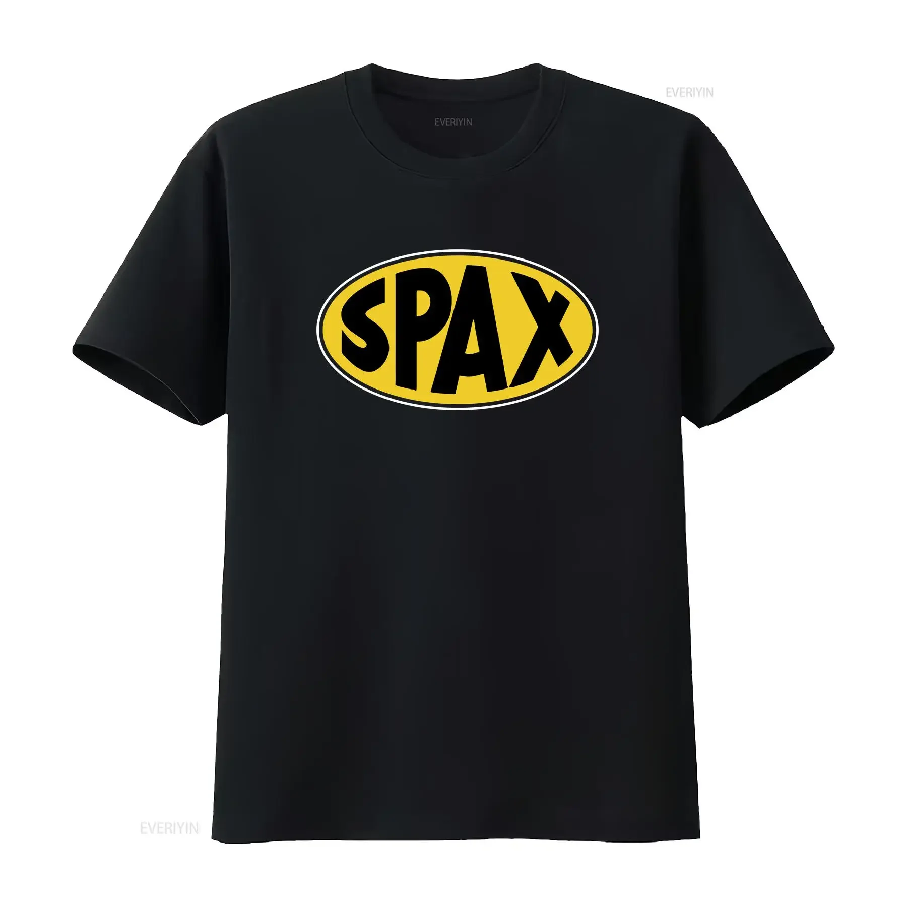 Nueva Camiseta SPAX con Logotipo para Hombre, Negra y Blanca, Tallas de EE. UU. S a 5XL, Estilo Vintage Lavado, Unisex, Cómoda, Casual, Ligeramente Informal