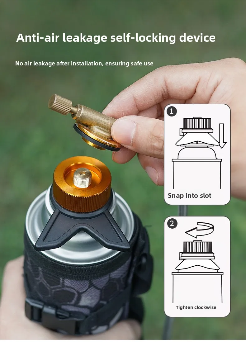 Butan Adapter Mit Halterung Outdoor Butan Gas Umwandlung Joint Camping Herd Adapter Schraube Ventil Ausgang Düse Flasche Adapter – Detail 20