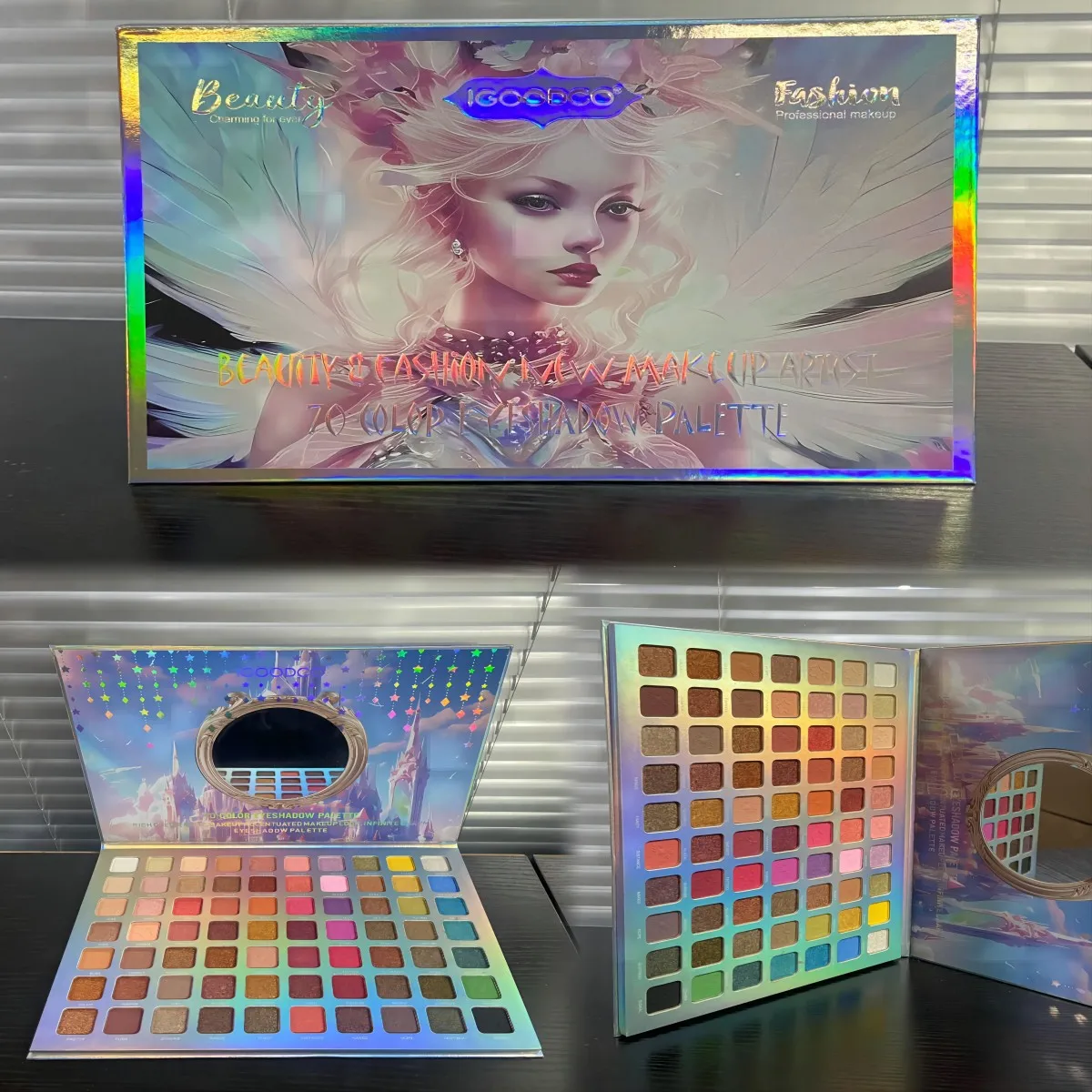 70 Lidschatten platte schimmern matt Pailletten Lidschatten bunte Bühnen ball gewidmet Neon Eye Palette Schönheit Make-up