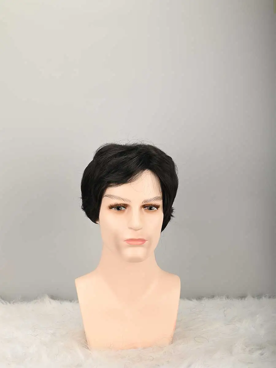 

Black Wigs Natural Fluffy Layered Synthetic Wig Daily Halloween Wig