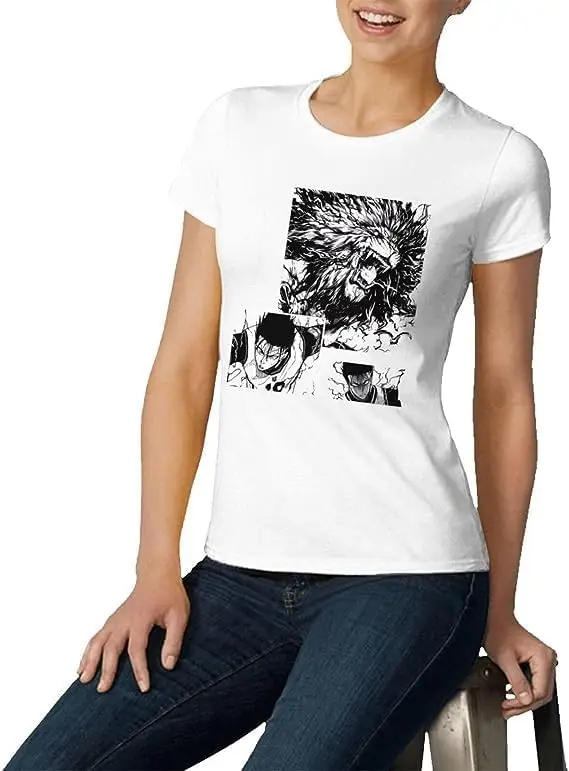 Blue Anime Lock Shirt Women's Fashion Short Sleeve Cotton T Shirts Quick Dry Pattern Custom Tee Tops Black