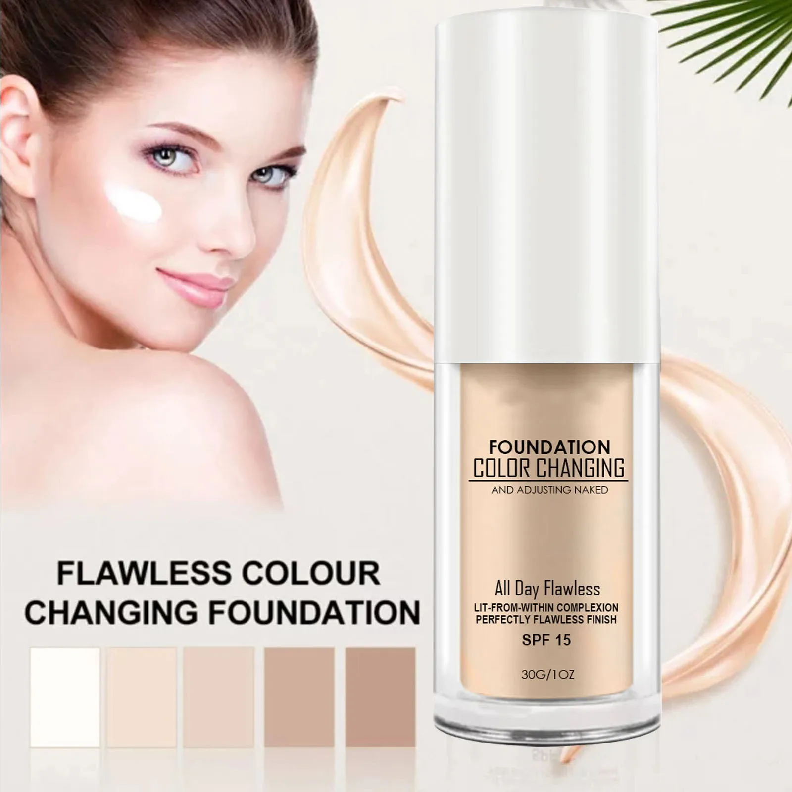 Concealer Color-Changing Liquid Foundation Concealer Lasting Moisturizing Waterproof And Sweat-Proof Makeup-Free Brightens Skin