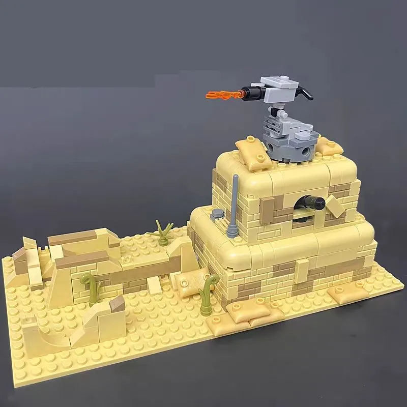 

Military Base Building Blocks World War II Desert Fortress Building Scene Toy Model Compatible With Classic Brands