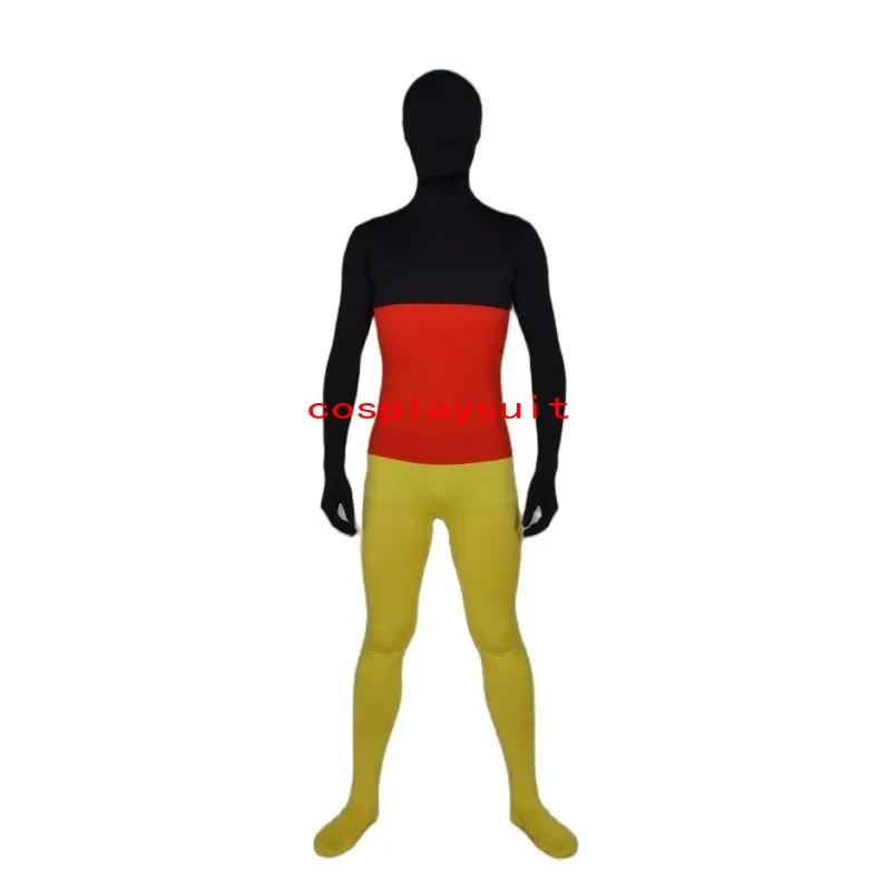 Germany Flag Zentai full bodysuit Second Skin CatSuit Fancy Dress Costumes Spandex jumpsuit can be customized