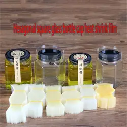 400 PCS/lot Six Arrises Square Glass Bottle Cap PVC Heat Shrinkable Sealing Perforate Film WRAP Disposable Packaging Sleeve