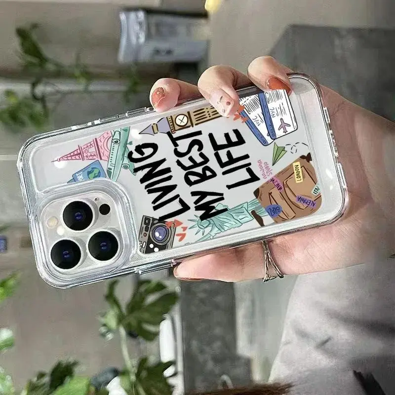 เคสโทรศัพท์ใสลายการเดินทางในเมือง รุ่น New Space วัสดุ TPU เหมาะสำหรับ iPhone 17 Pro Max iPhone 16 15 14 13 12 11 XS Xr X 7 8 12/13 Mini Plus Pro Max Se ของขวัญวันเกิด/ครอบครัว/คู่รัก/เพื่อน