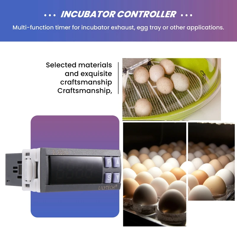 LILYTECH ZL-6231A, Incubator Controller, Thermostat With Multifunctional Timer