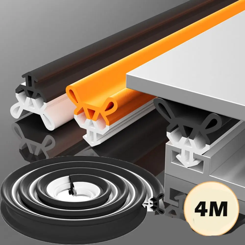 

4 м Высококачественная уплотнительная лента для окон из ТПЭ, гибкая звукоизоляционная уплотнительная лента для защиты от столкновений, ветрозащитная уплотнительная лента