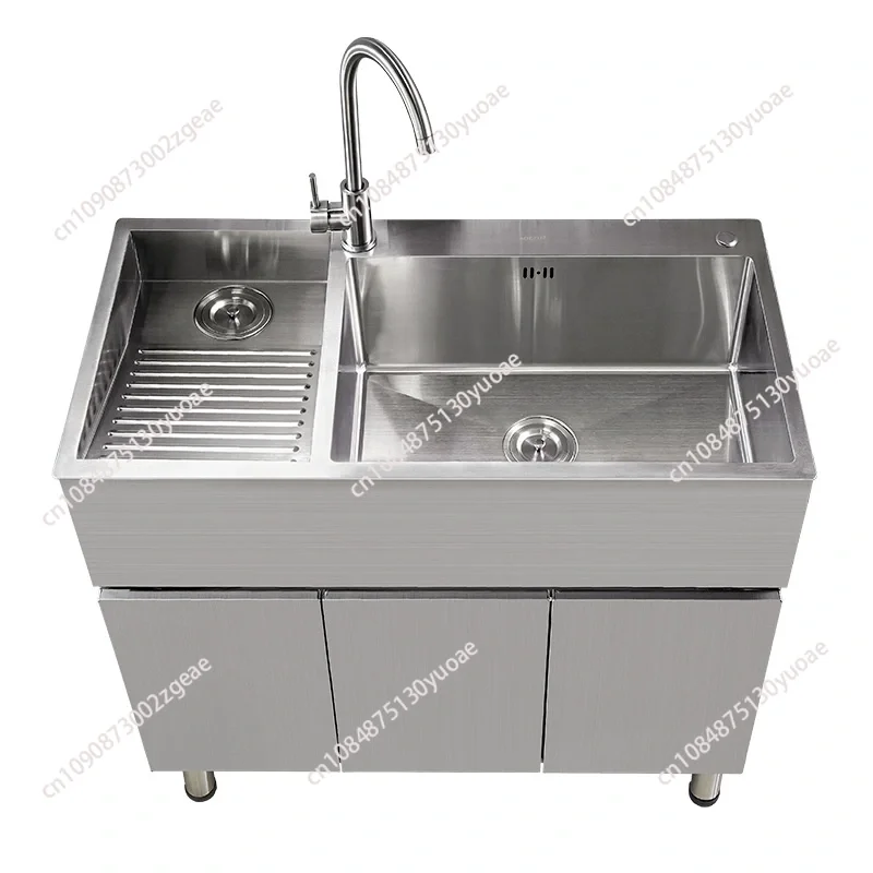 304 stainless steel laundry cabinet, balcony, sink cabinet integrated with rubbing sink, washbasin, solid wood cabinet combined
