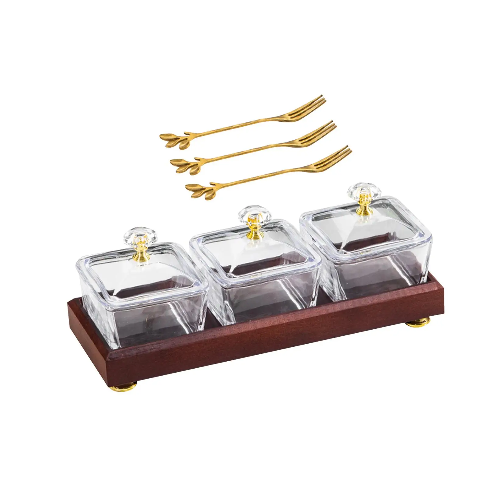 Divided Snack Serving Tray with Lids Cookies Jar for Wedding Living Room Nut