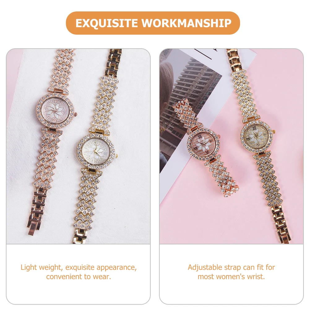 

Elegant Rhinestone Embellished Women's Wrist Watch Lightweight Stylish Casual Adjustable Strap Watch Watches for Women