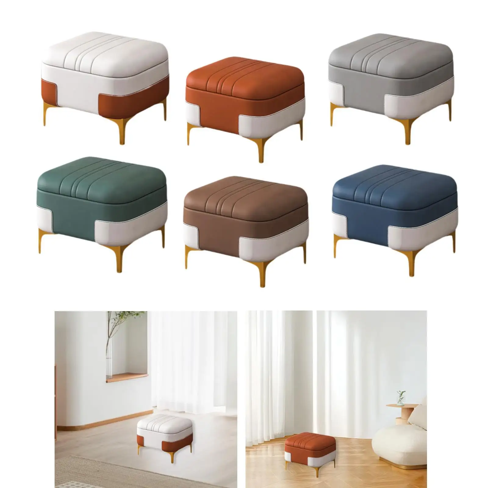 Poggiapiedi portaoggetti Poggiapiedi Sgabello decorativo antiscivolo Sedile Sedia Pouf portaoggetti per casa Comodino Camera da letto Ufficio Appartamento