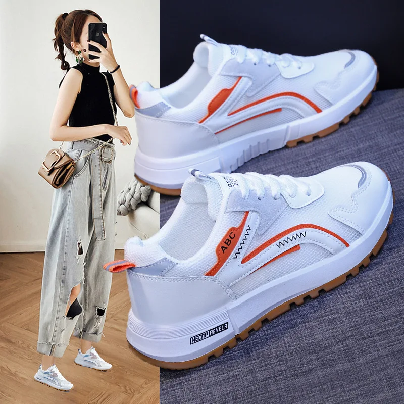 

Women's Shoes 2023 Summer New Breathable Mesh Shoes Soft Sole Lightweight Single Shoes Color-blocking Running Shoes M09