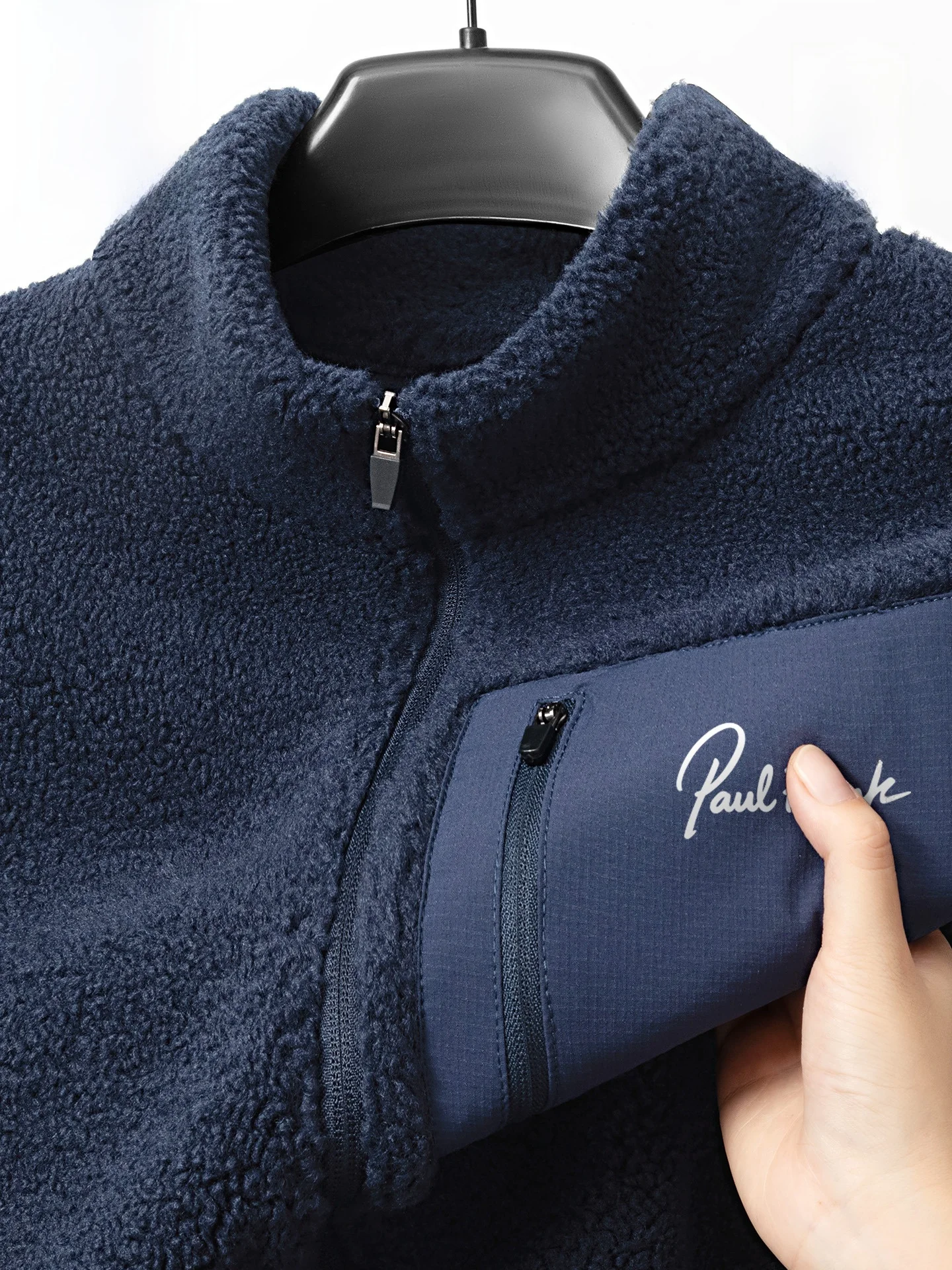 

Men's Fce Lined Stand Collar Vest Warmth Youth Trendy Polyester Fiber Zipper Closure Casual Outerwear Jaet