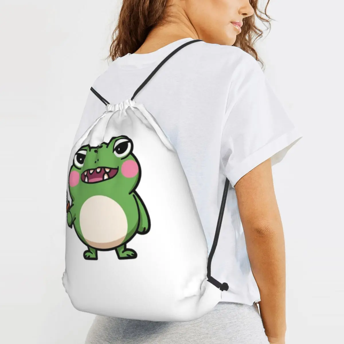 Killer Frog Backpacks Portable Drawstring Bags Sports Bag Book Bags for Travel Students