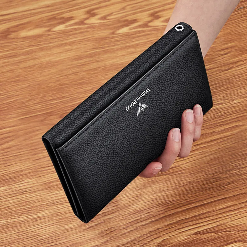 

Men's large capacity card holder leather personalized long card bag fashion card wallet