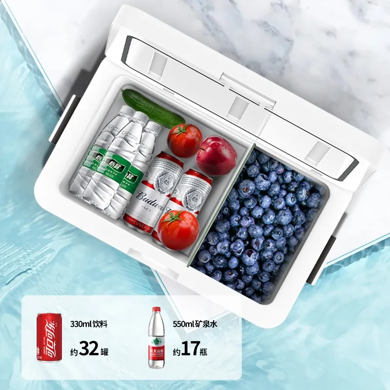 ثلاجة سيارة صغيرة، ثنائي الغرض للسيارة والمنزل، مجمدة ومبردة 12V24V عالمية، فريزر صغير للسيارة والشاحنة