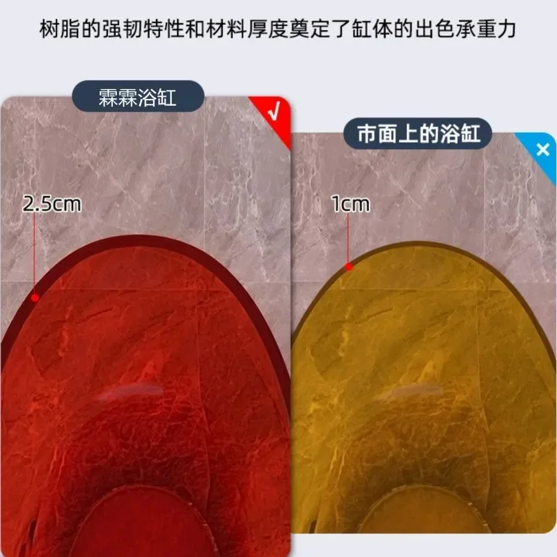 

Household Transparent Resin Color Crystal Independent Integrated Seamless Light Luxury Bathtub