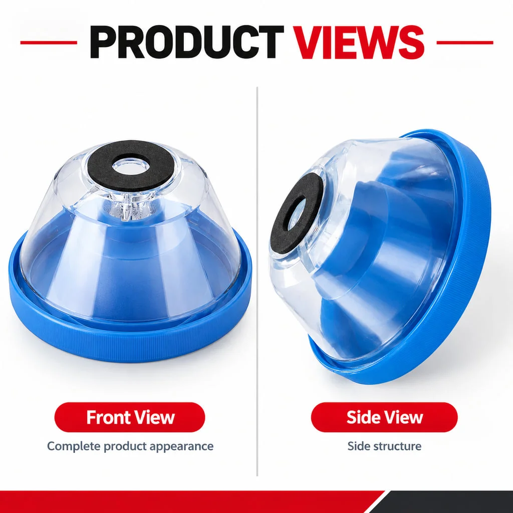 PINMOAP Handheld Drill Dust Cover Wall Drilling Dust Collector Shield Blue Dust Protection Guard for Clean Home Projects